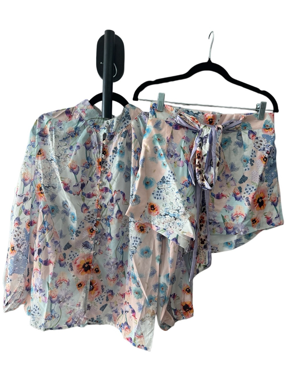 Designer-style Floral Two-Piece Set - Pastel Multi